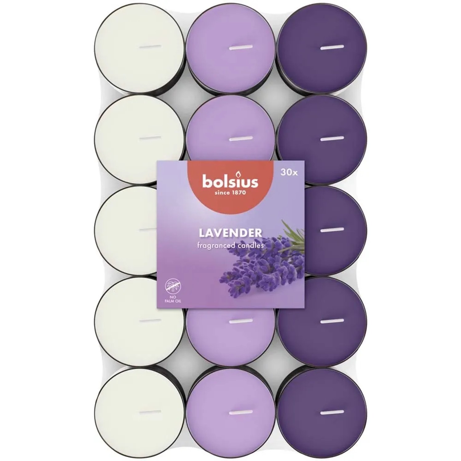 Świeca Tea Light zapachowa lawenda 3,5 h - 30 szt.