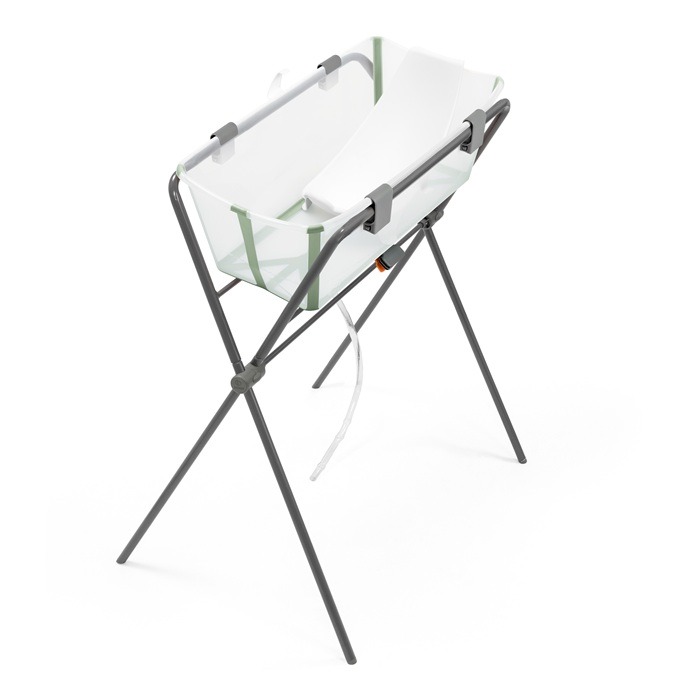 Stokke Flexi Bath Zestaw - wanienka + wkładka + stojak-Transparent Green