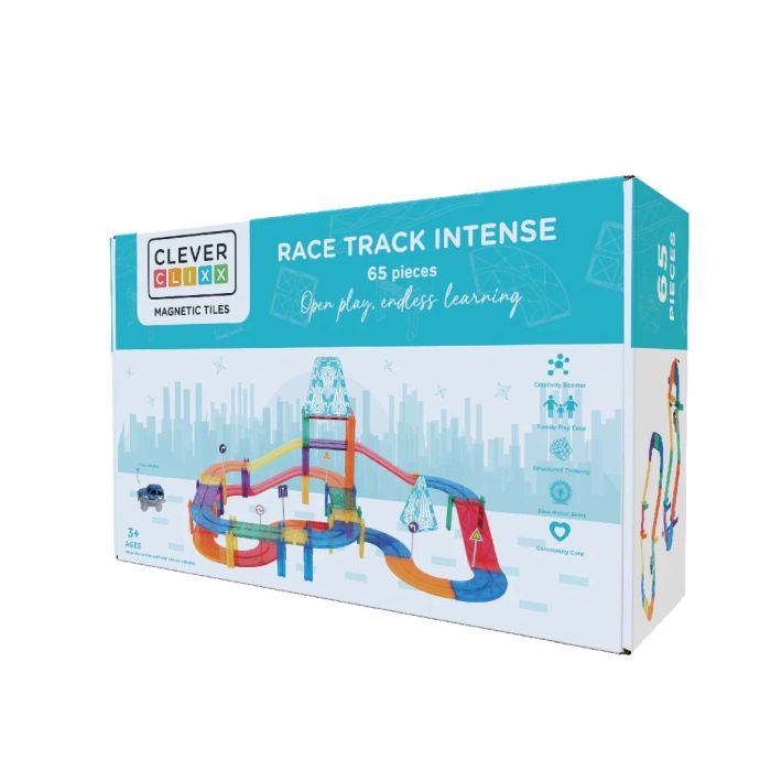 Cleverclixx Klocki magnetyczne Race Track Intense 65 el.