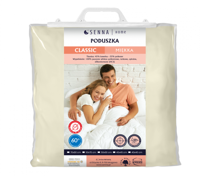 Poduszka uniwersalna Classic Inter-Widex 40x45 wz. kremowy