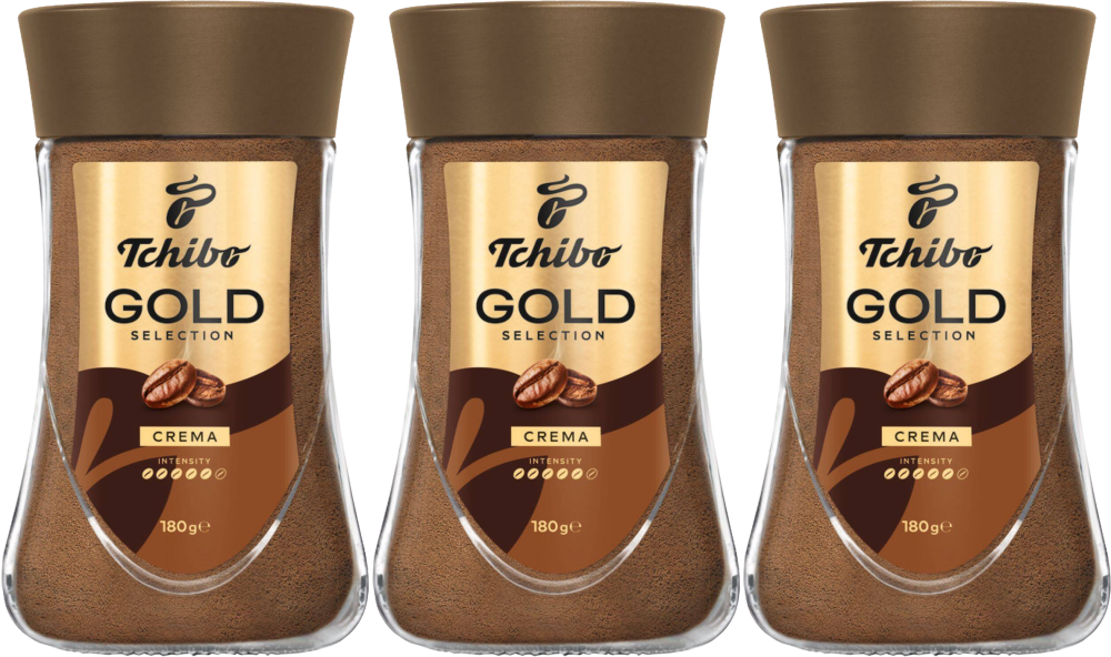 3x Kawa rozpuszczalna Tchibo Gold Selection Crema, 180g