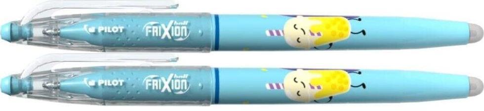 2x Pióro kulkowe wymazywalne Pilot Frixion Ball Pool Party, 0.7mm, pastelowa niebieska obudowa/niebieski wkład