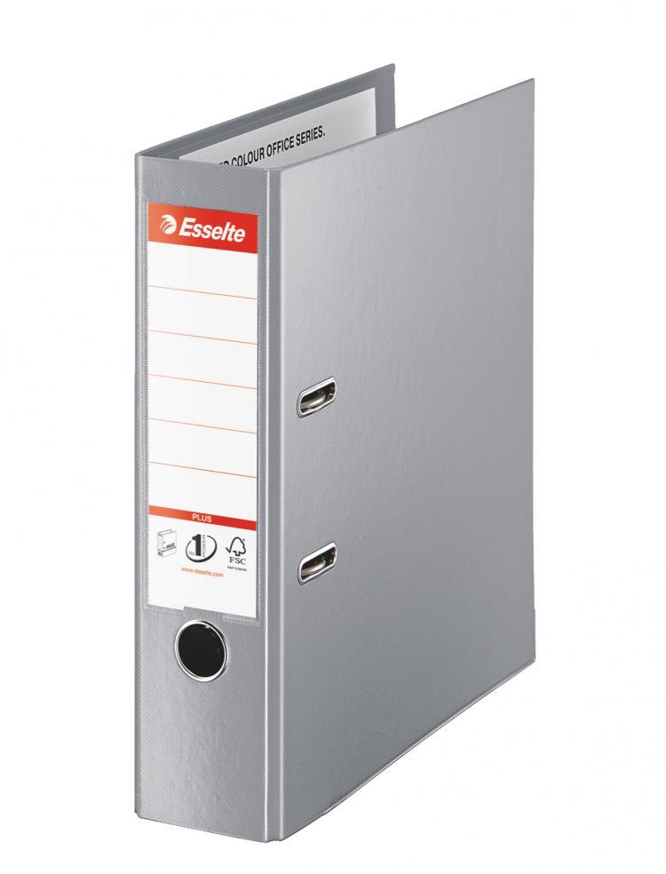 Segregator A4 Esselte No.1 Vivida Plus, 80mm, do 600 kartek, 30% PP z recyklingu, szary