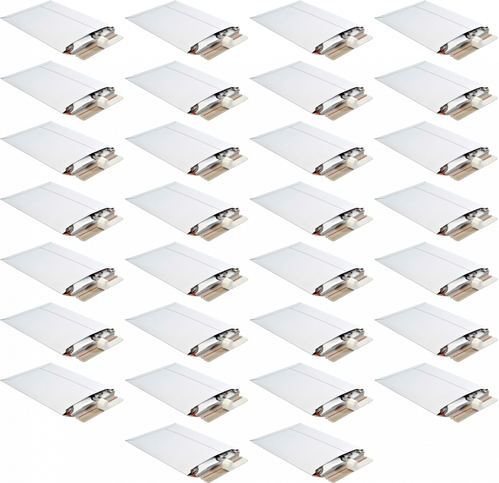 50x Koperta kartonowa Lettpac, 250x353mm, z paskiem samoprzylepnym, biały