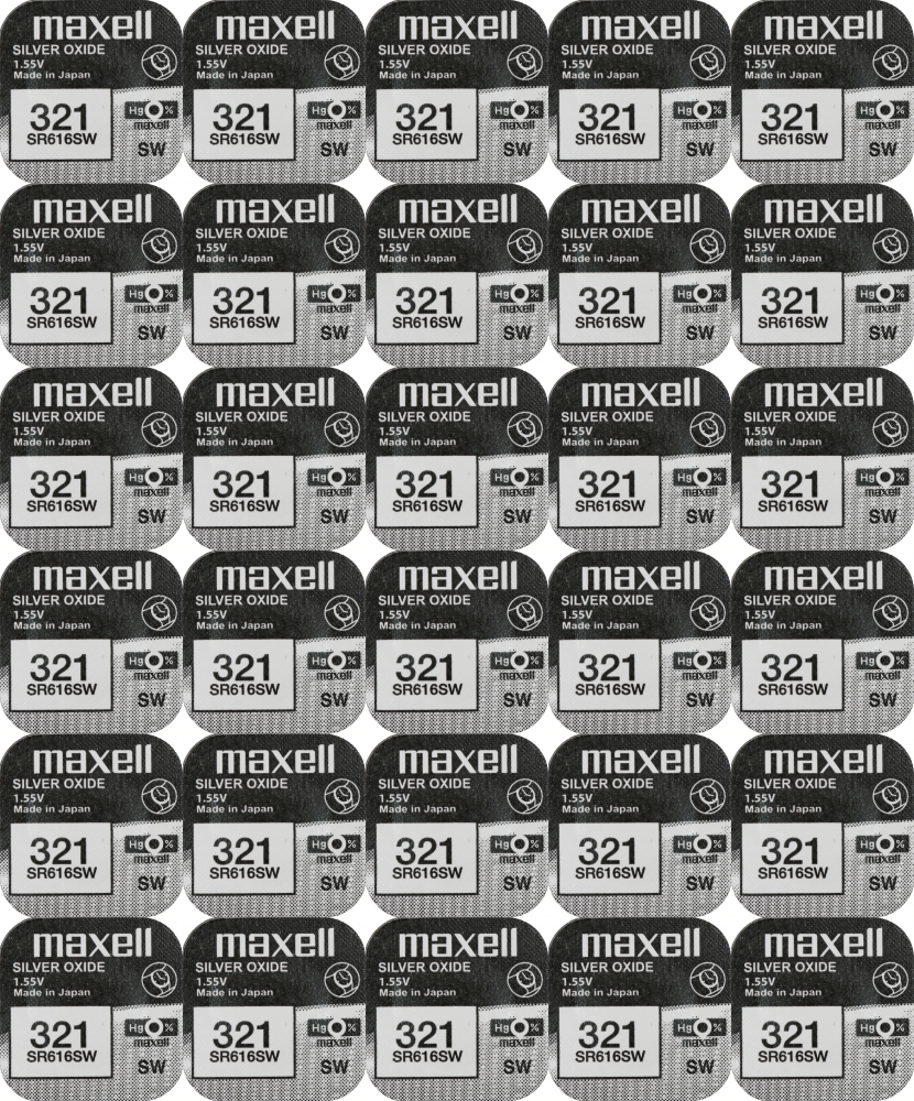 50x Bateria srebrowa Maxell 321/SR616SW, 1 sztuka
