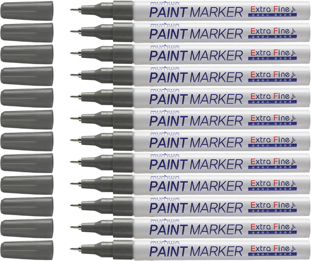 12x Marker olejowy MunHwa Extra Fine, 1mm, srebrny