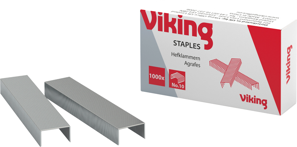Zszywki Viking 10, 1000 sztuk, srebrny