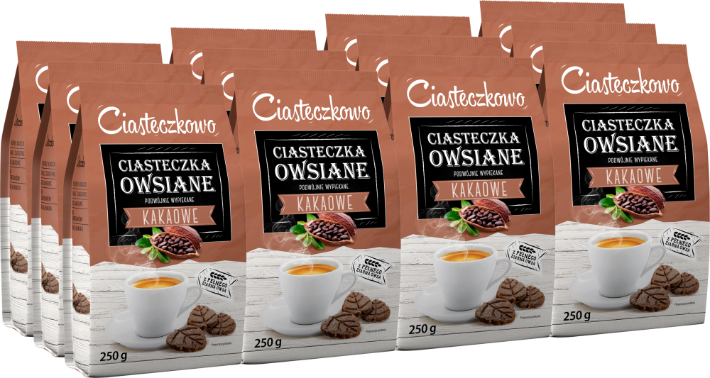 12x Ciasteczka owsiane Sante Ciasteczkowo, kakaowy, 250g