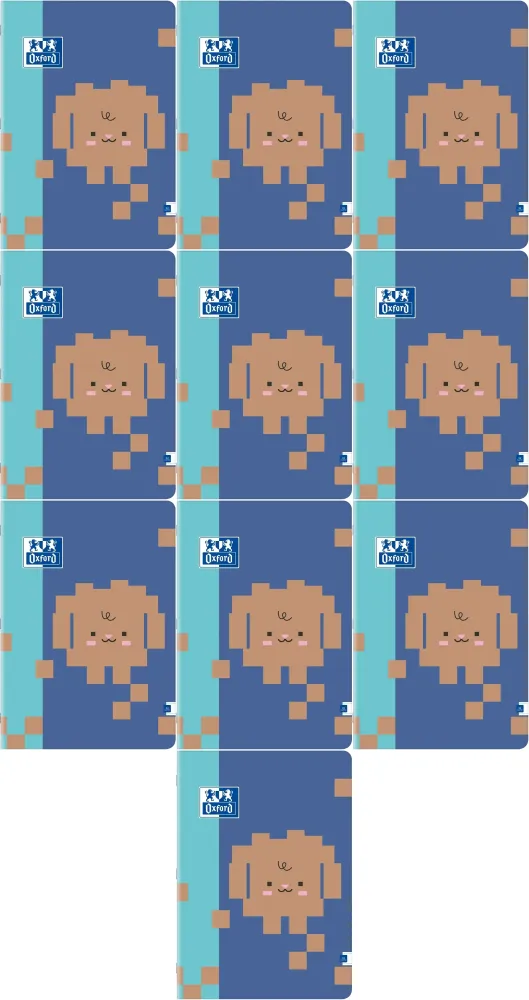 10x Zeszyt w linie Oxford Zoo Blocks, A5, 32 kartki, mix wzorów