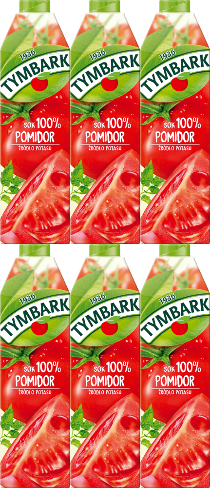 6x Sok pomidorowy Tymbark, karton, 1l