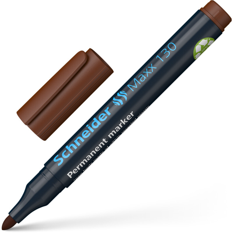Marker permanentny Schneider Maxx 130, okrągła, 1-3mm, brązowy