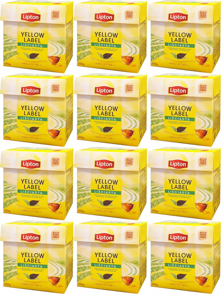 12x Herbata czarna liściasta Lipton, 100g