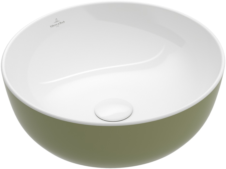 Darmowa Dostawa - Umywalka 43x43 cm okrągła nablatowa zielona mat Villeroy & Boch Artis 417943BCS8