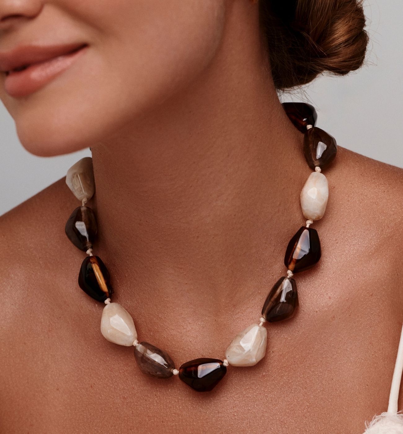 Naszyjnik z nieregularnych elementów Natural Balance NEU0003 - By Dziubeka