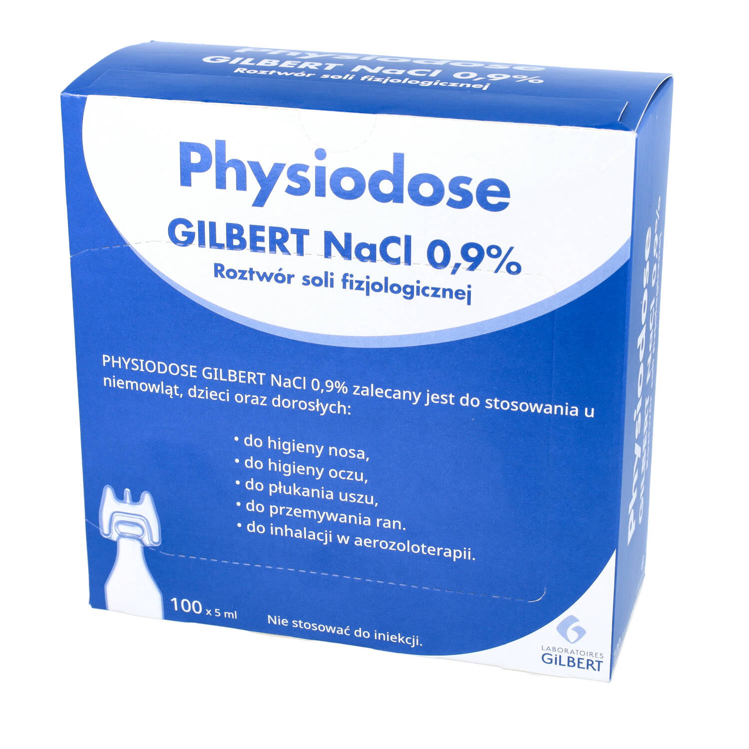 Gilbert nacl 0,9% - roztwór soli fizjologicznej, ampułki, (100 x 5 ml) sztuk