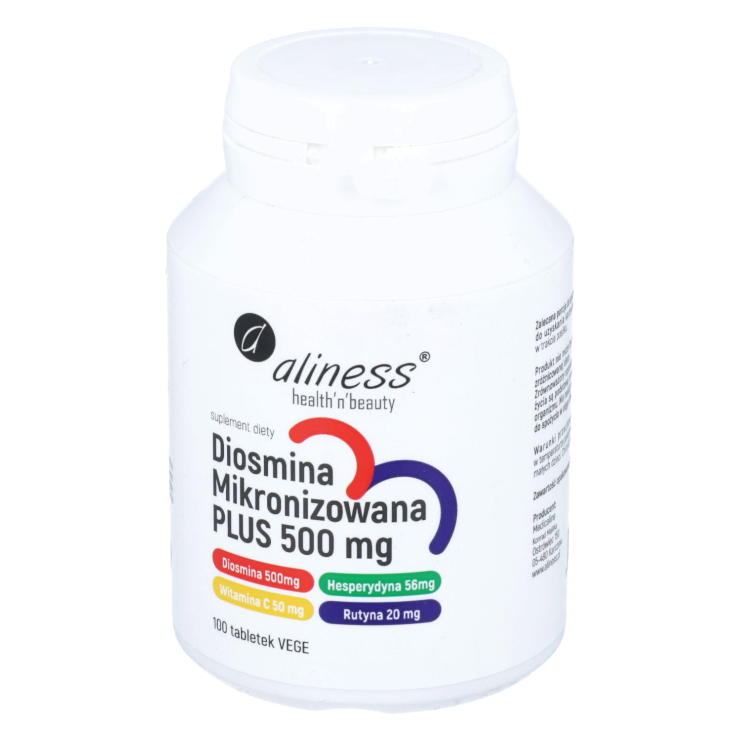Aliness diosmina plus 500 mg, 100 tabletek