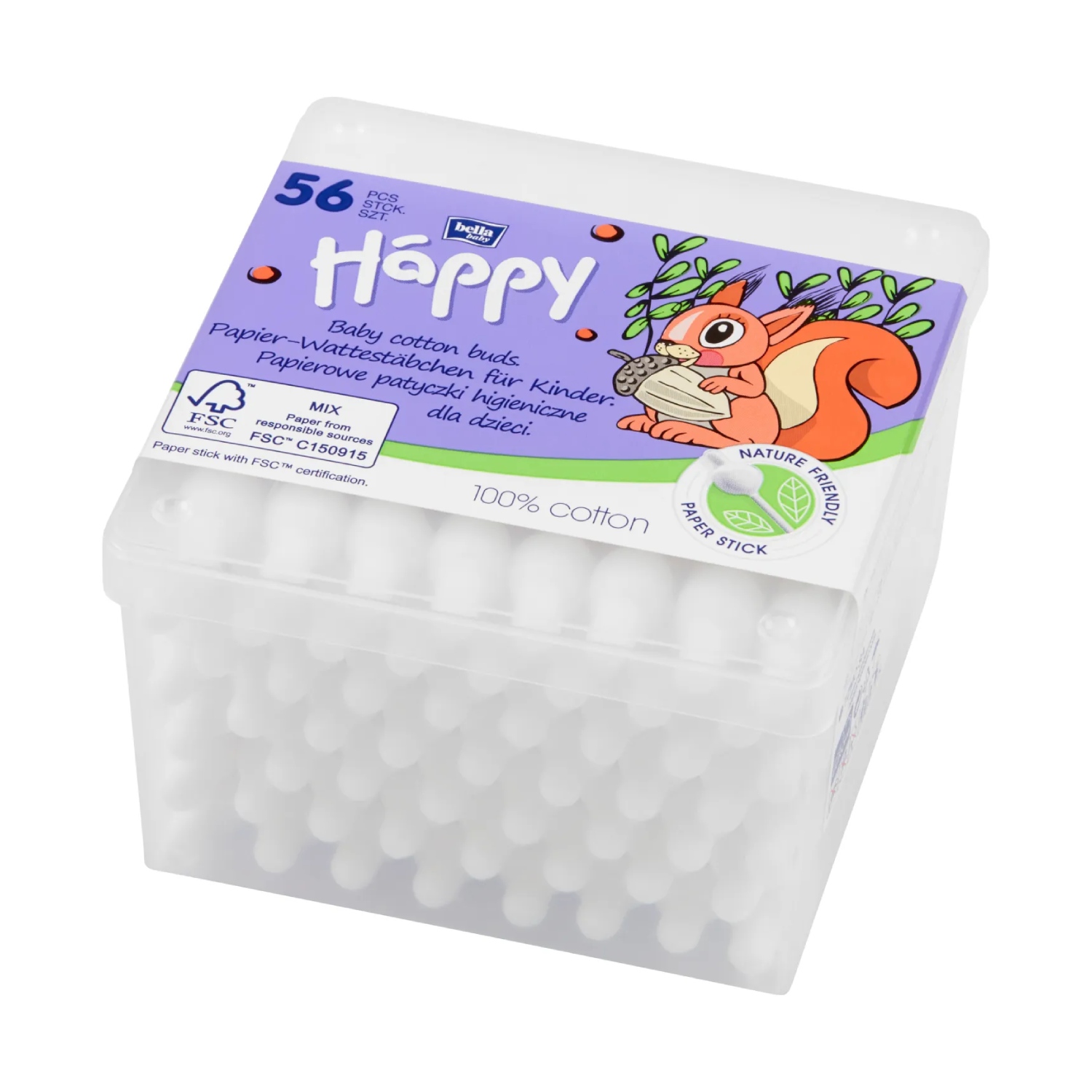 Bella baby happy - patyczki higieniczne dla dzieci, 56 sztuk