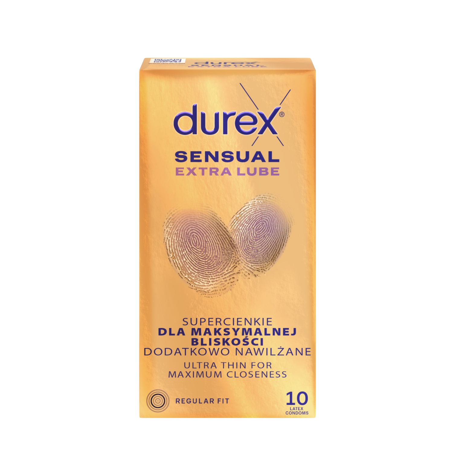 Durex sensual - prezerwatywy lateksowe, extra lube, 10 sztuk