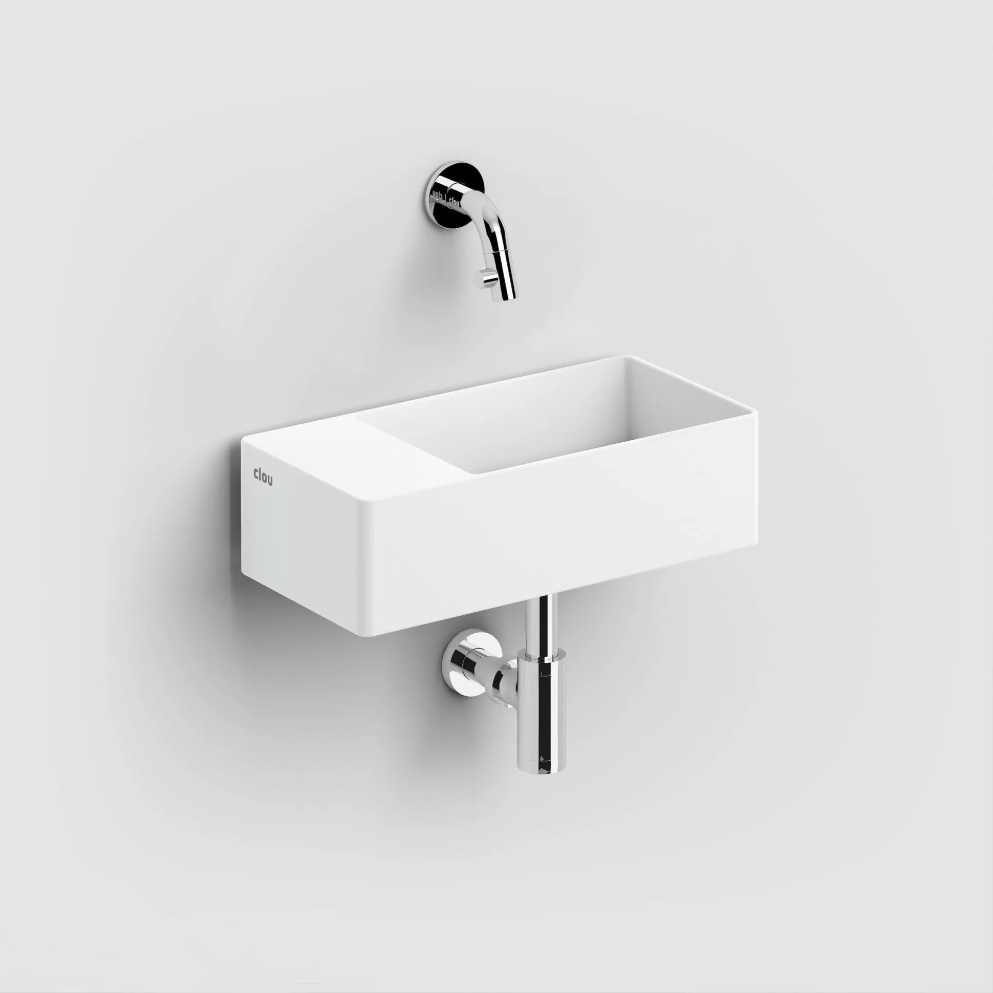 Clou New Flush umywalka 35x18 cm prostokątna ścienna-nablatowa biała CL/03.13432