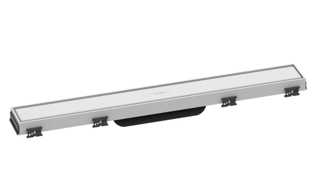 Zestaw Hansgrohe RainDrain Match odpływ liniowy 60 cm biały mat (56036700, 56016180)