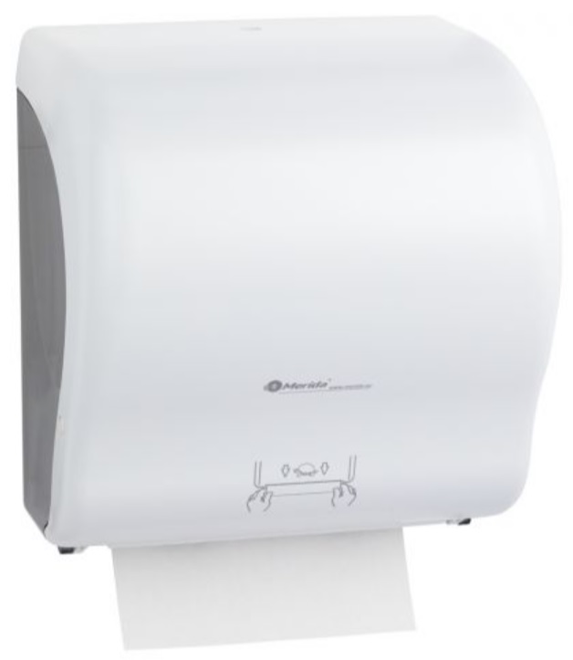 Merida Lux Cut mechaniczny podajnik ręczników papierowych w rolach maxi biały CJB301 - Wysyłka w 24h