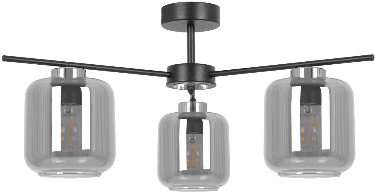 Kaja Piega lampa podsufitowa 3x15 W czarna-srebrna-grafitowa K-5516