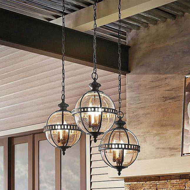 Elstead Lighting Halleron lampa wisząca 3x40 W szara-brązowa KL-HALLERON-8M