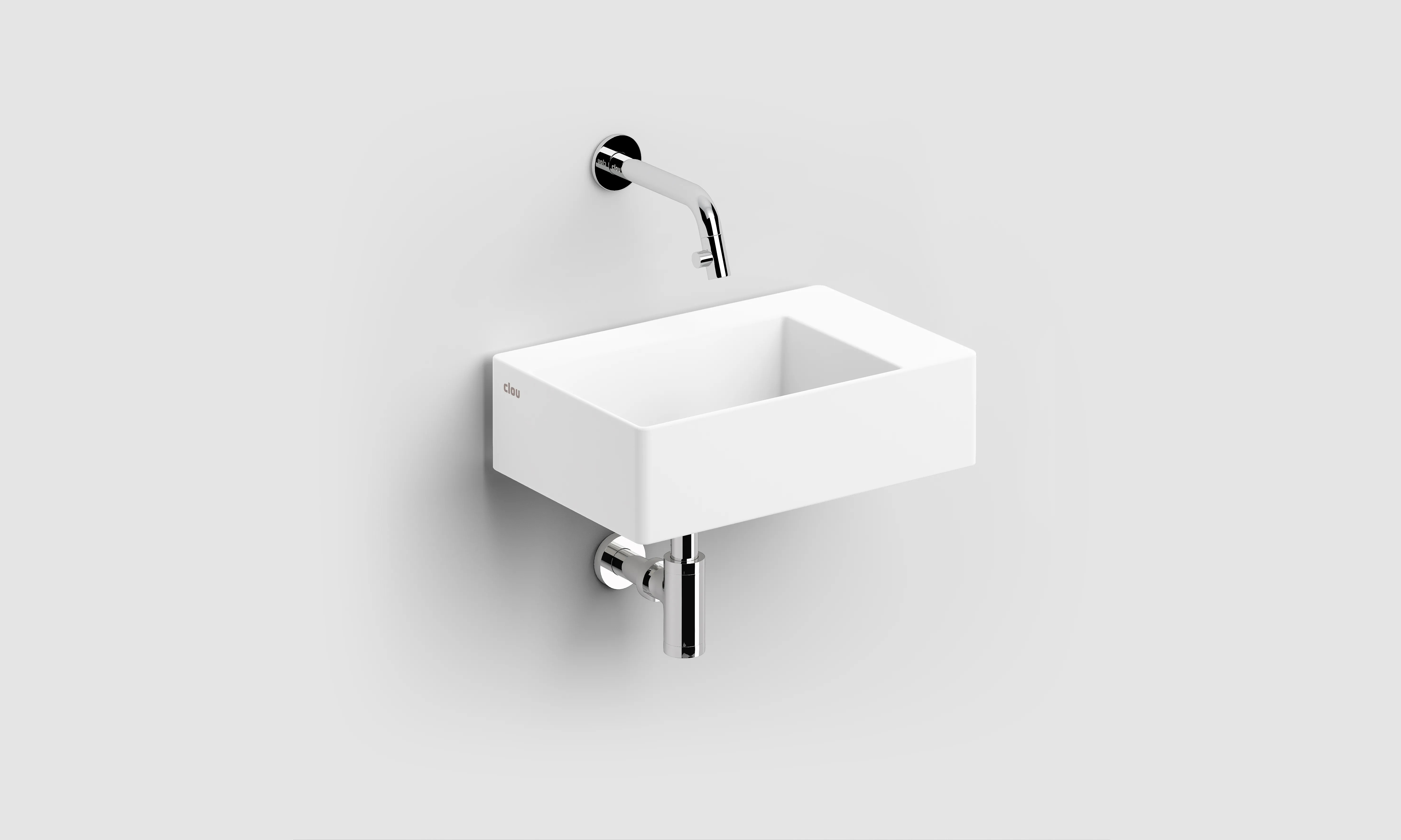 Clou New Flush umywalka 35,5x24,5 cm prostokątna ścienna-nablatowa biała CL/03.13420