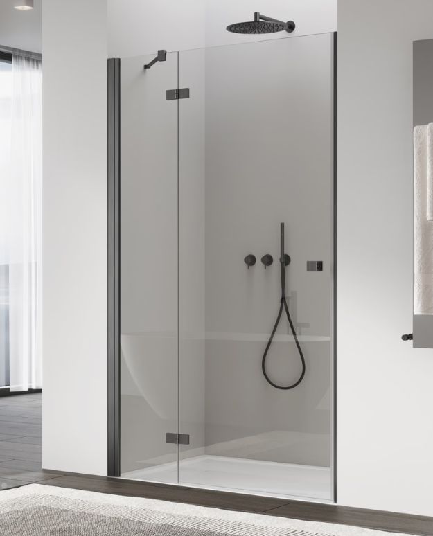 Ronal Annea drzwi prysznicowe 90 cm lewe gunmetal szczotkowany/szkło przezroczyste AN13G09002607