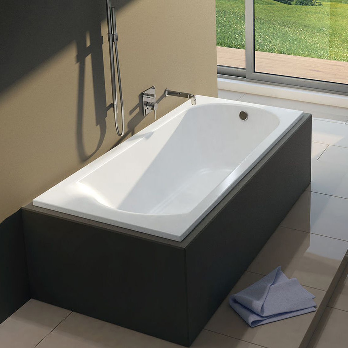Riho Miami wanna prostokątna 150x70 cm biały błyszczący B058001005