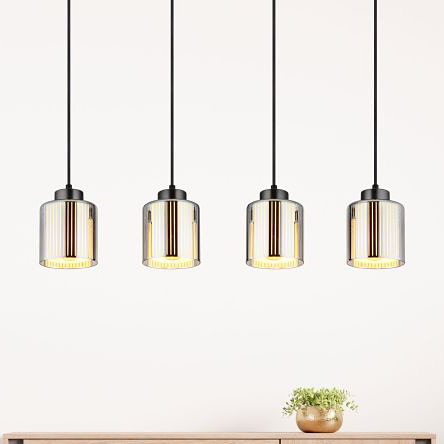 Globo Lighting Felicia lampa wisząca 4x60 W czarna/chrom 16056-4H