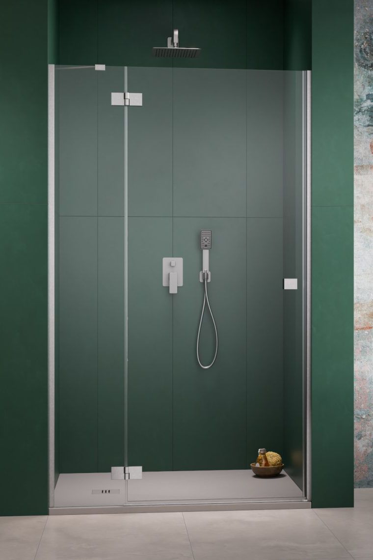 Radaway Essenza 8 Brushed Nickel DWJ ścianka prysznicowa 33,7 cm nikiel szczotkowany/szkło przezroczyste 10460337-91-01L