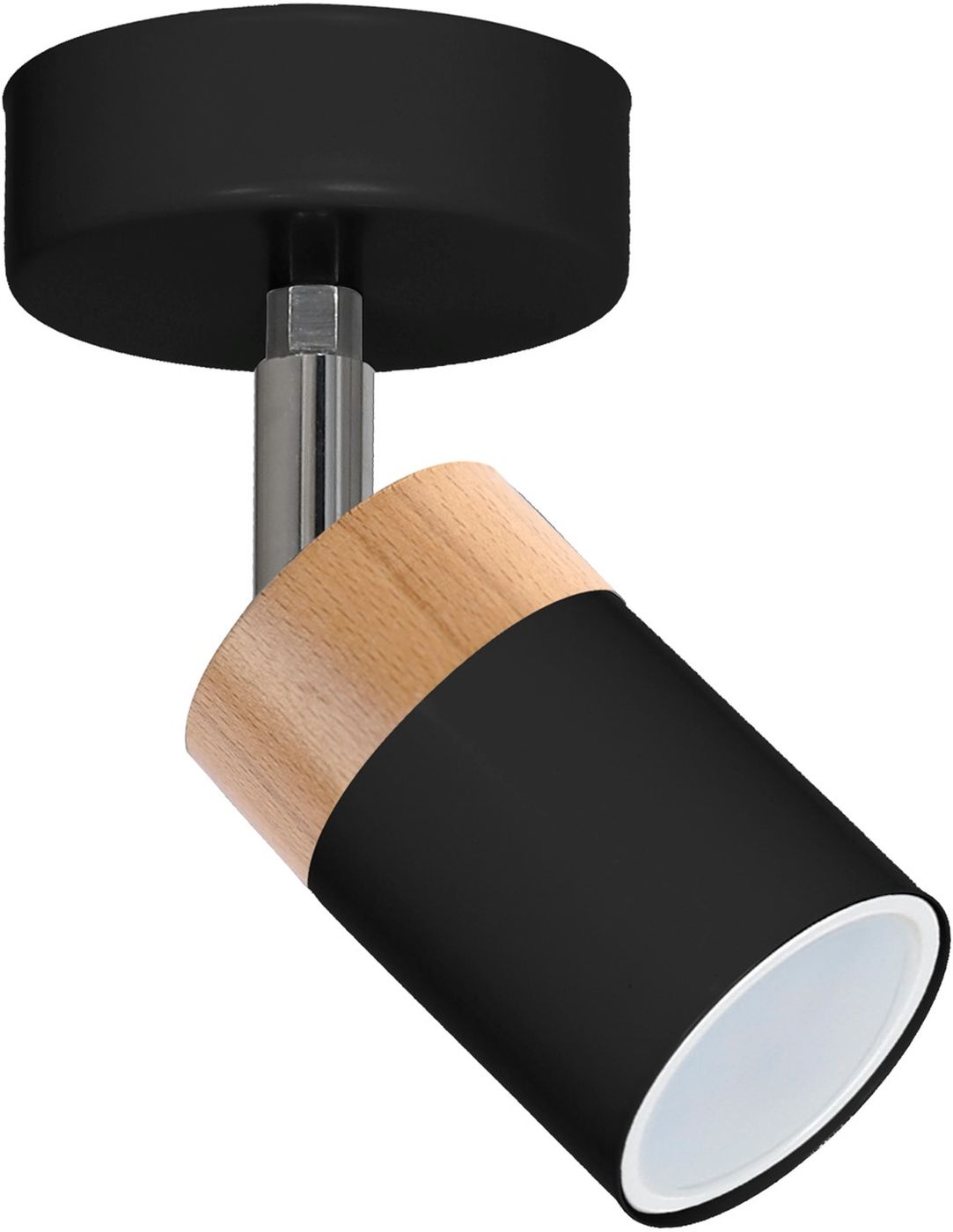 Milagro Joker lampa podsufitowa 1x8W czarno/drewniana MLP6303