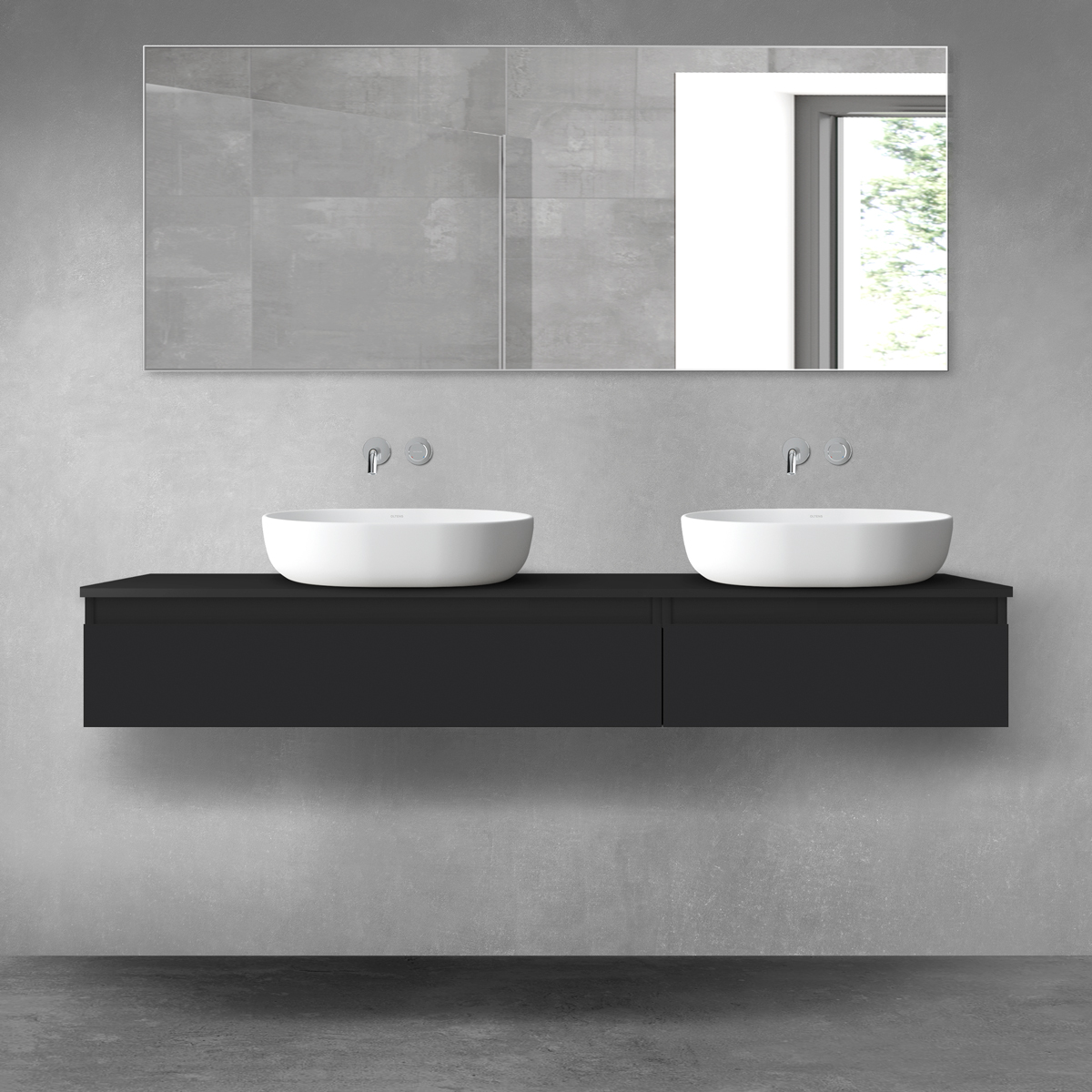 Oltens Vernal zestaw mebli łazienkowych 160 cm z blatem czarny mat 68355300 - Wysyłka w 24h