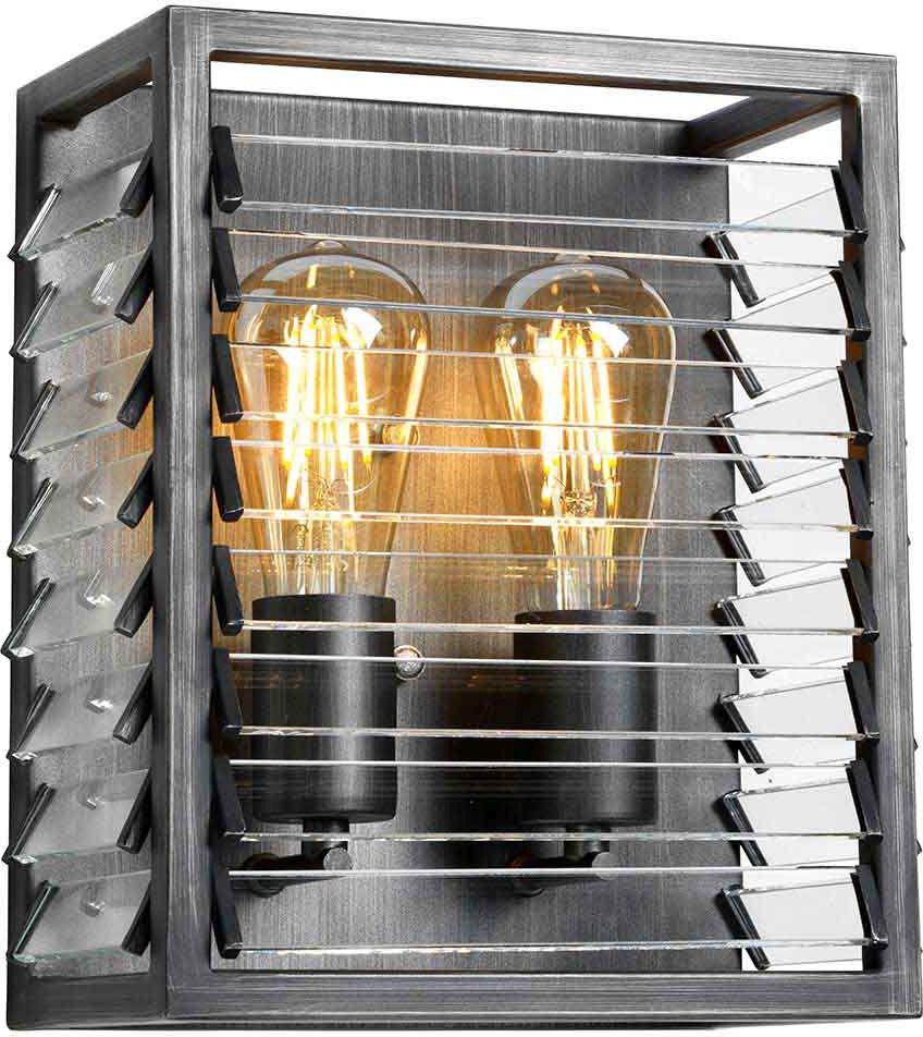 Elstead Lighting Louvre kinkiet 2x60 W szary LOUVRE2