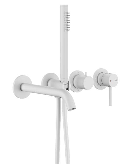 KFA Armatura Moza White bateria wannowo-prysznicowa podtynkowa biała matowa 5039-411-44