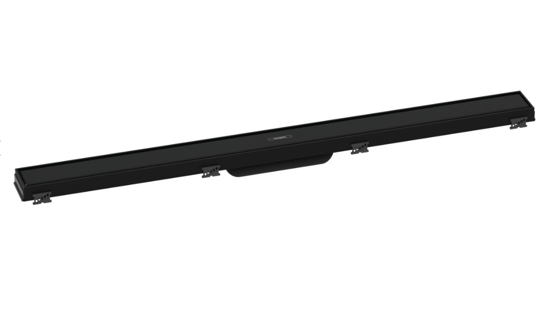 Zestaw Hansgrohe RainDrain Match odpływ liniowy 90 cm czarny mat (56040670, 56019180)
