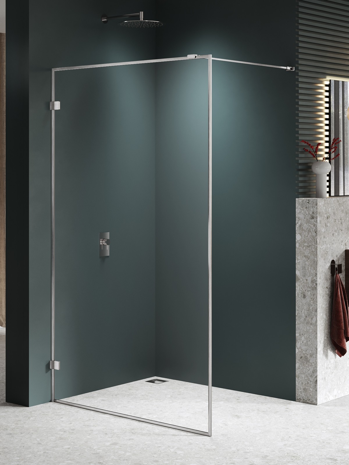 New Trendy Avexa Nickel Brushed ścianka prysznicowa walk-in 90 cm nikiel szczotkowany/szkło przezroczyste EXK-8650