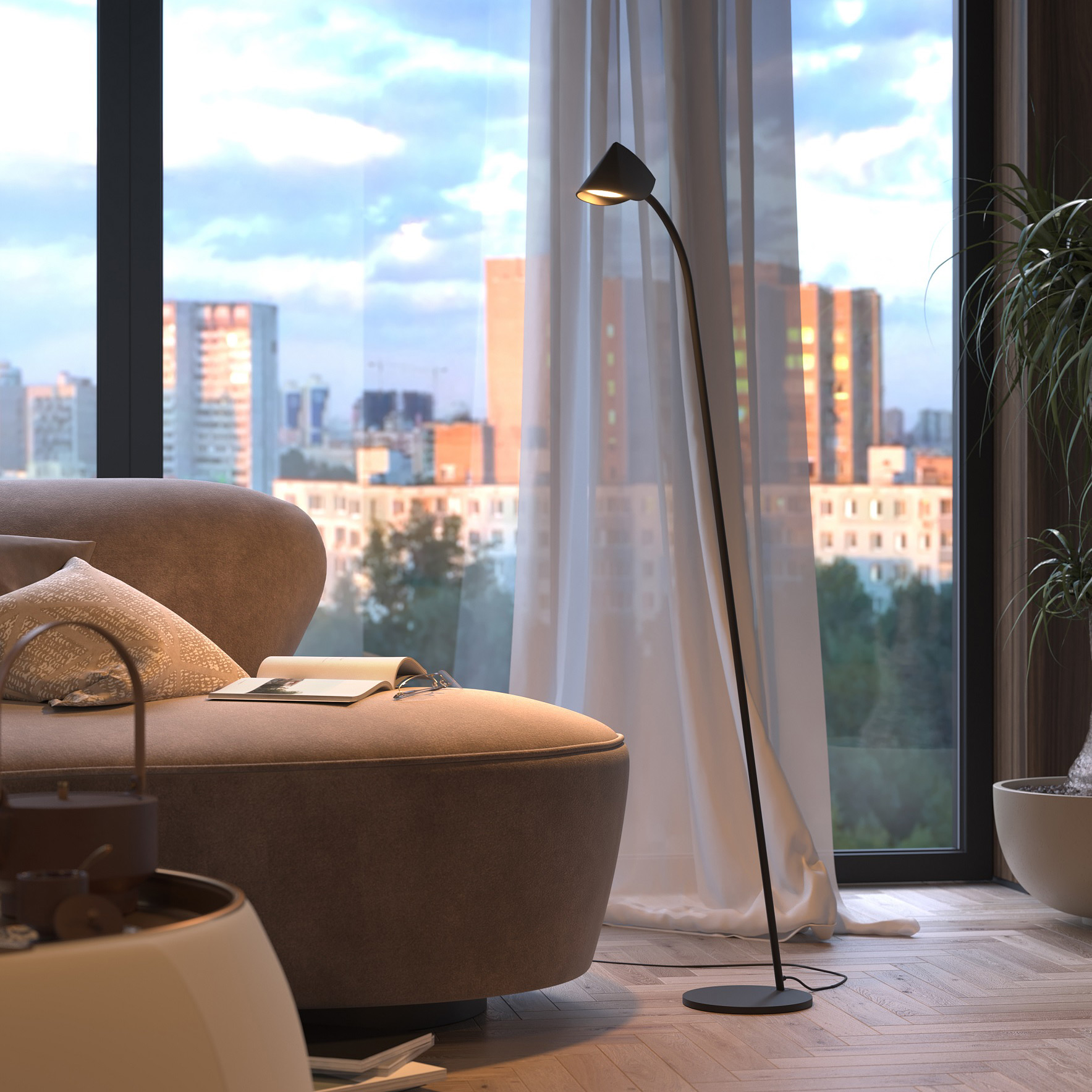 Mantra Capuccina lampa stojąca 1x8,5 W czarna 7585
