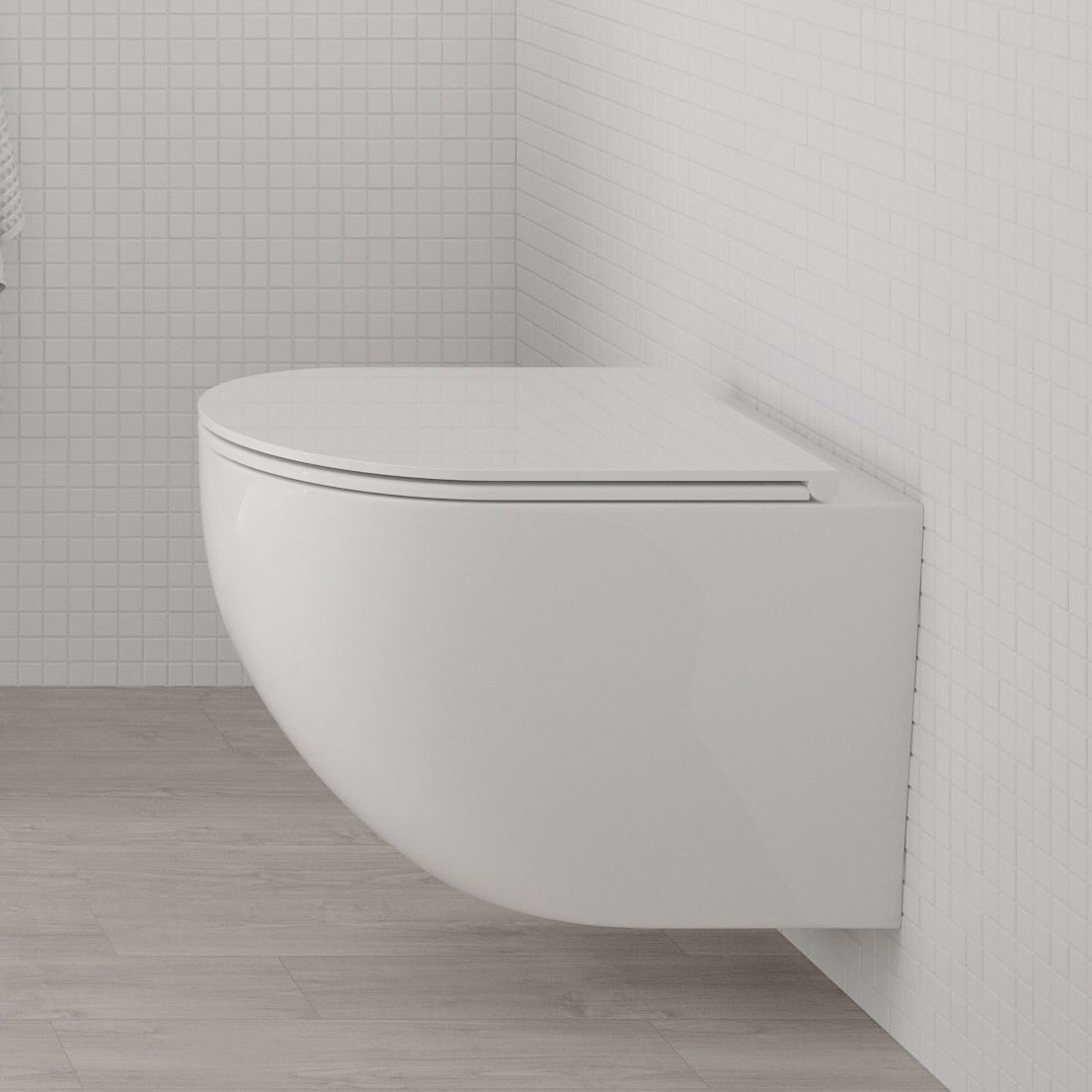 Oltens Hamnes Kort miska WC wisząca PureRim biała 42019000 - Wysyłka w 24h