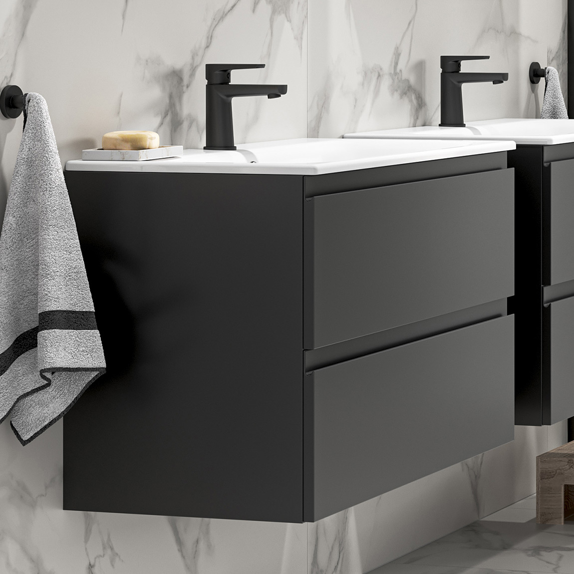 Cersanit Moduo B817 umywalka z szafką 60 cm wisząca antracyt S801-472-DSM - Wysyłka w 24h
