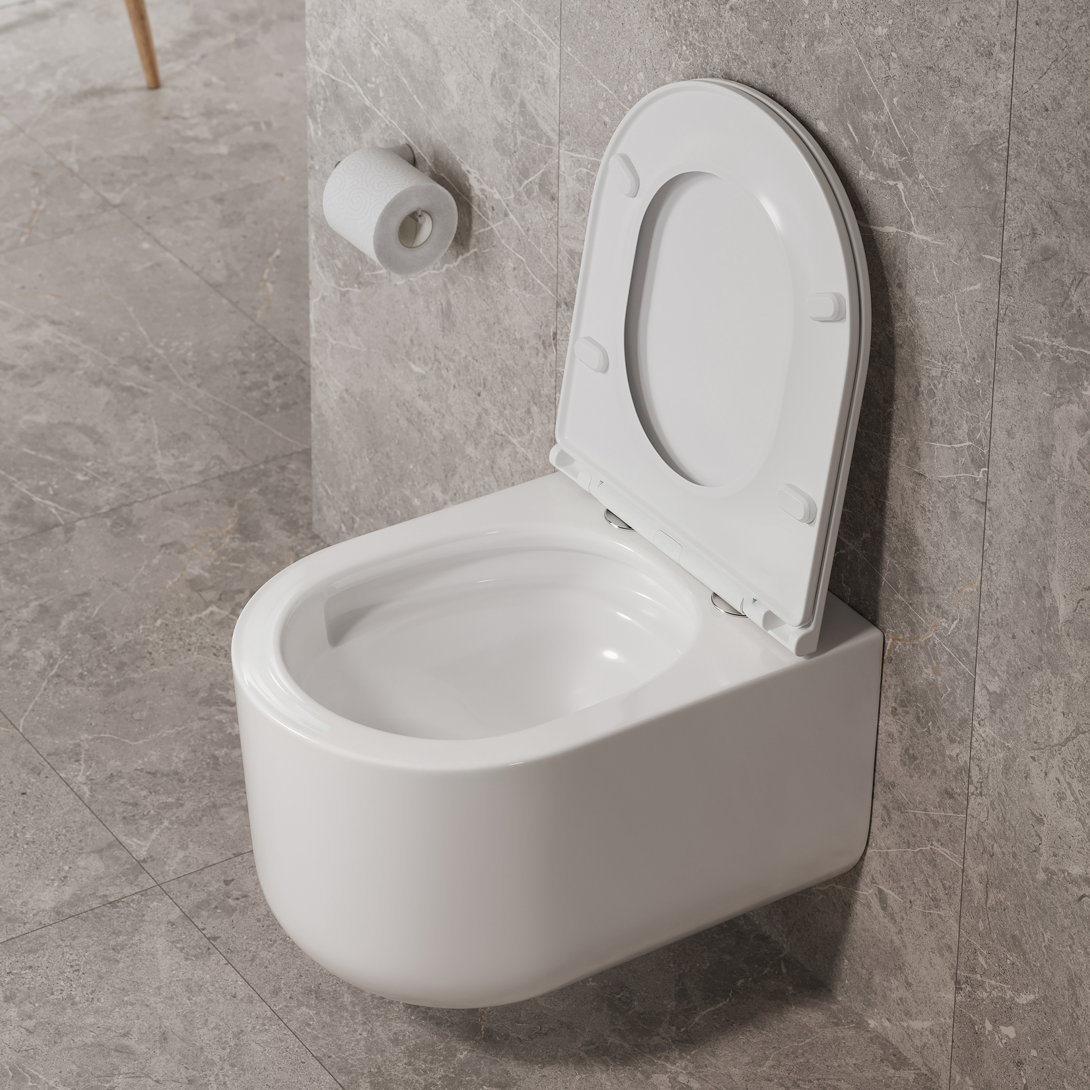 Cersanit Intro miska WC z deską wolnoopadającą wisząca bez kołnierza ze spłukiwaniem wirowym biały połysk S4038-001 - Wysyłka w 24h
