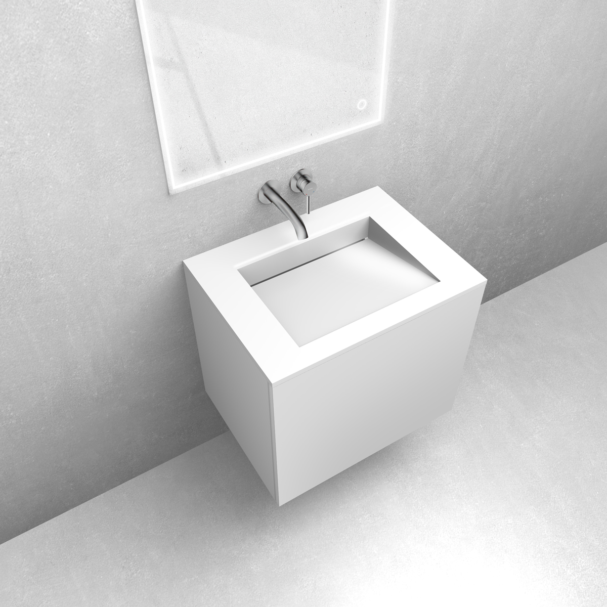 Zestaw Oltens Lun szafka podumywalkowa 60 cm z umywalką Stila LavaForm biały mat/biały połysk 68758000 - Wysyłka w 24h