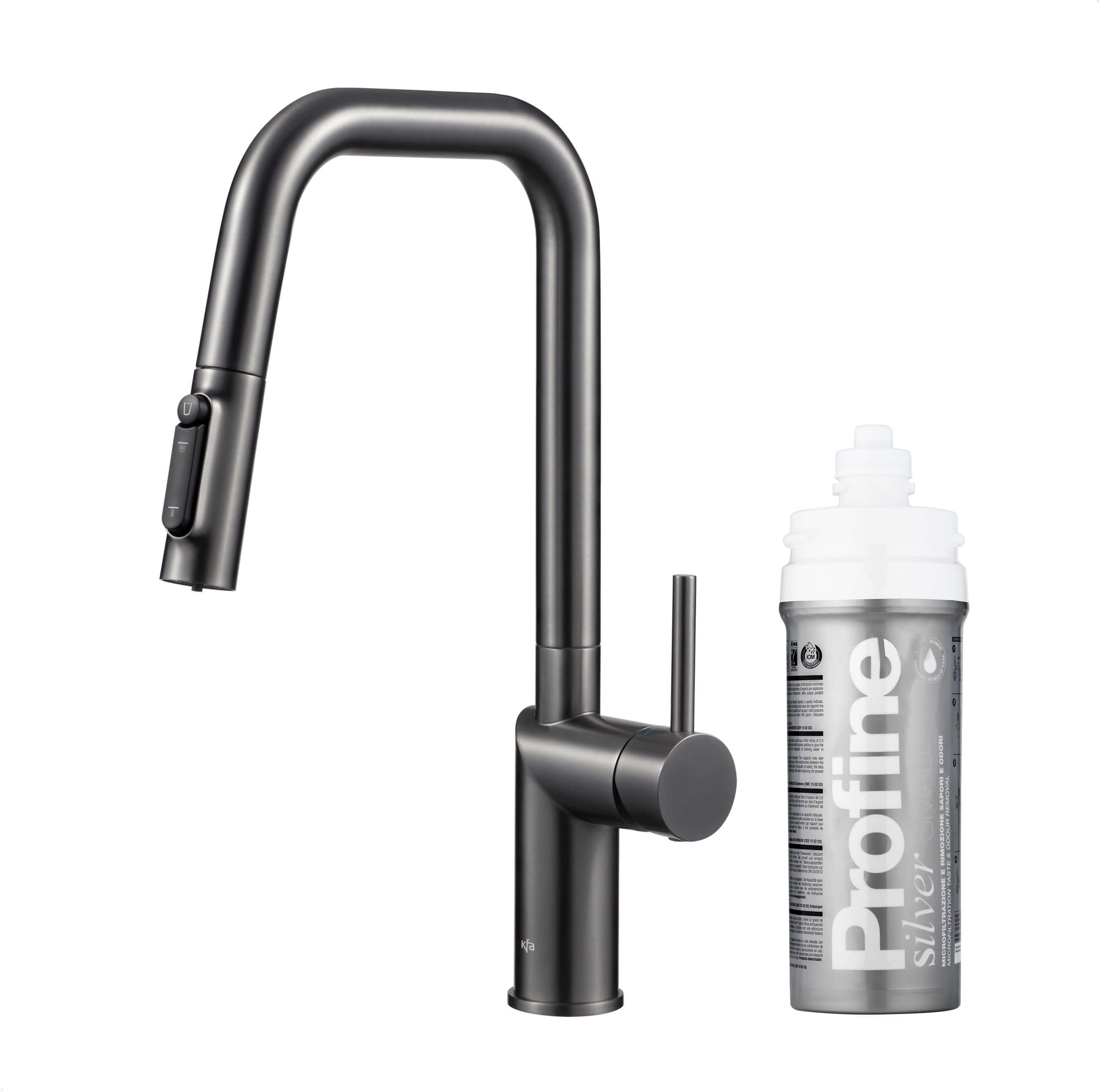 KFA Armatura Duero Pure Style bateria kuchenna z filtrem stojąca gun metal grey PVD 6623-314-61