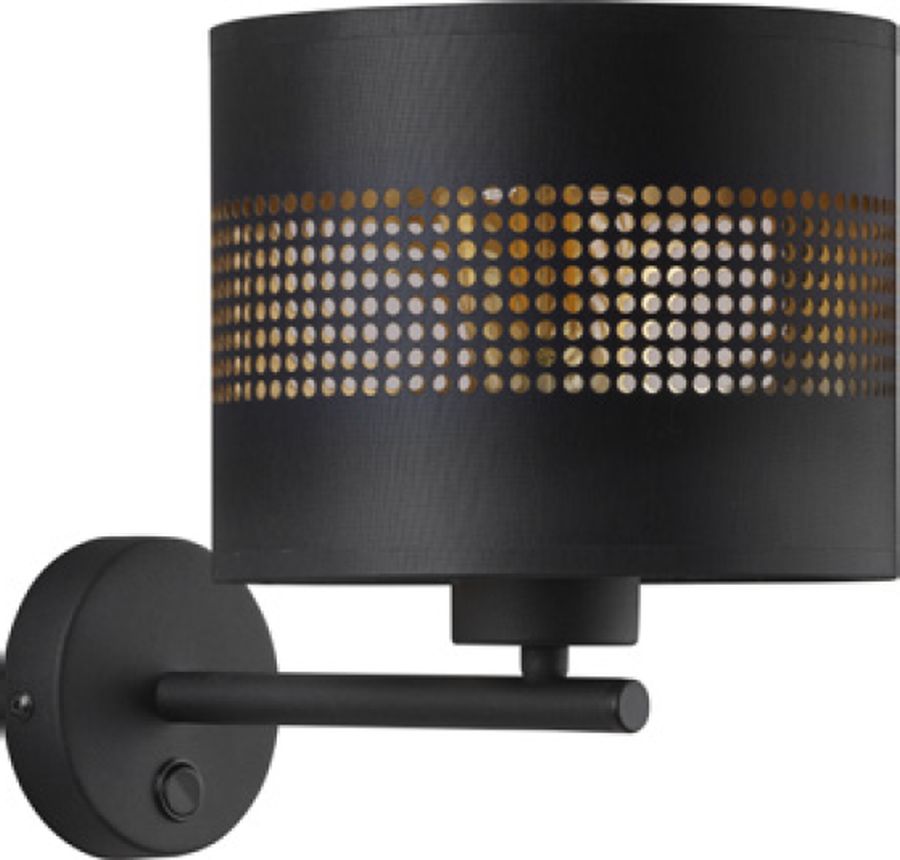 TK Lighting Tago Black kinkiet 1x15W czarny/złoty 3210