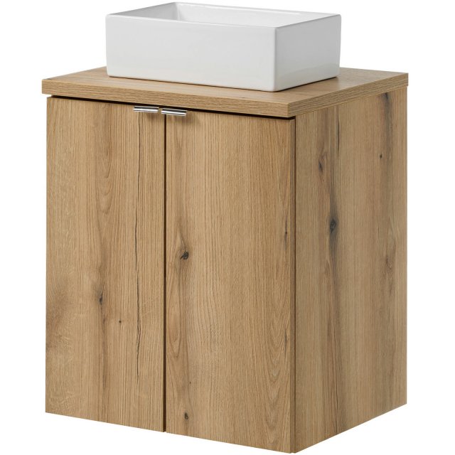 COMAD Zestaw mebli NOVA OAK szafka z drzwiami z blatem 50 cm, umywalk