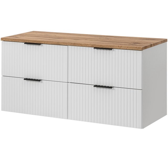 COMAD Zestaw mebli ADEL WHITE 2 szafki z blatem OAK 120 cm