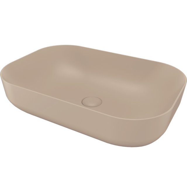 SDR CERAMICHE Umywalka nablatowa POOL 2 BEIGE 62x42 z korkiem B.K2