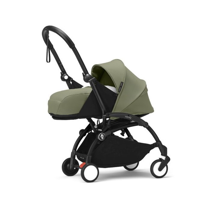 Stokke Yoyo 3 - wózek spacerowy z zestawem dla noworodków-Olive/ Czarna rama