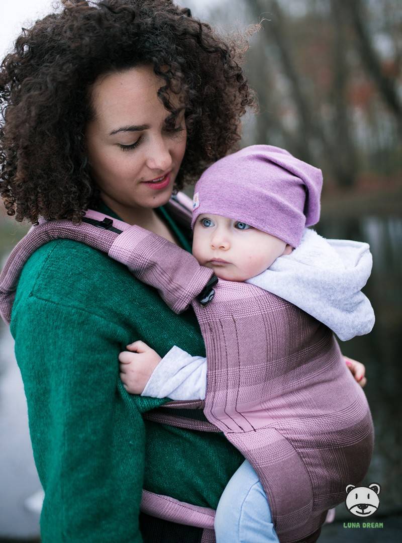 Nosidełko ergonomiczne Grow Up Ombre (krata) - 100% bawełna, splot skośno-krzyżowy